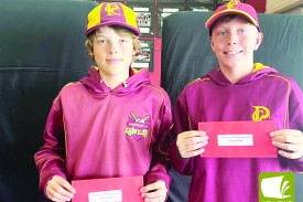 Josh Reynolds and Jonty Raven received ‘Player of the Week’ awards for each of the two under 13 sides at Country Week. Absent: under 15 winner Parker Walsh and under 17 winner Ned Roberts. 