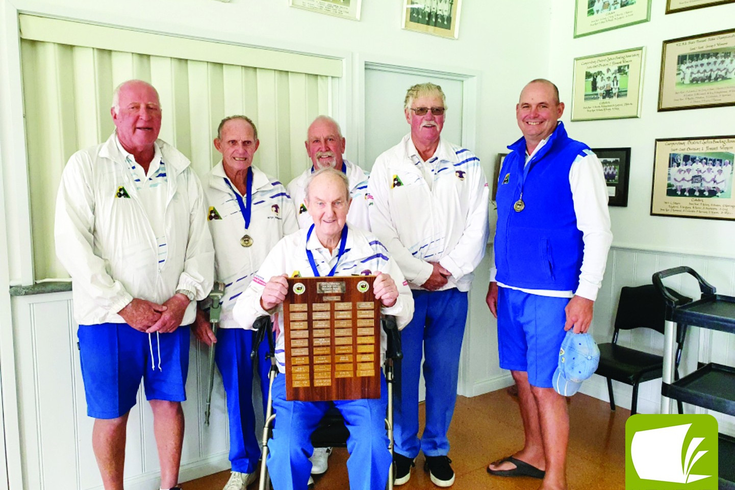 Over 60’s social pennant premiers Mortlake White: Alan Wentworth, Peter Summerhayes, Colin Inverarity, Peter Palmer, Justin Rasmussen and Noel Smith.