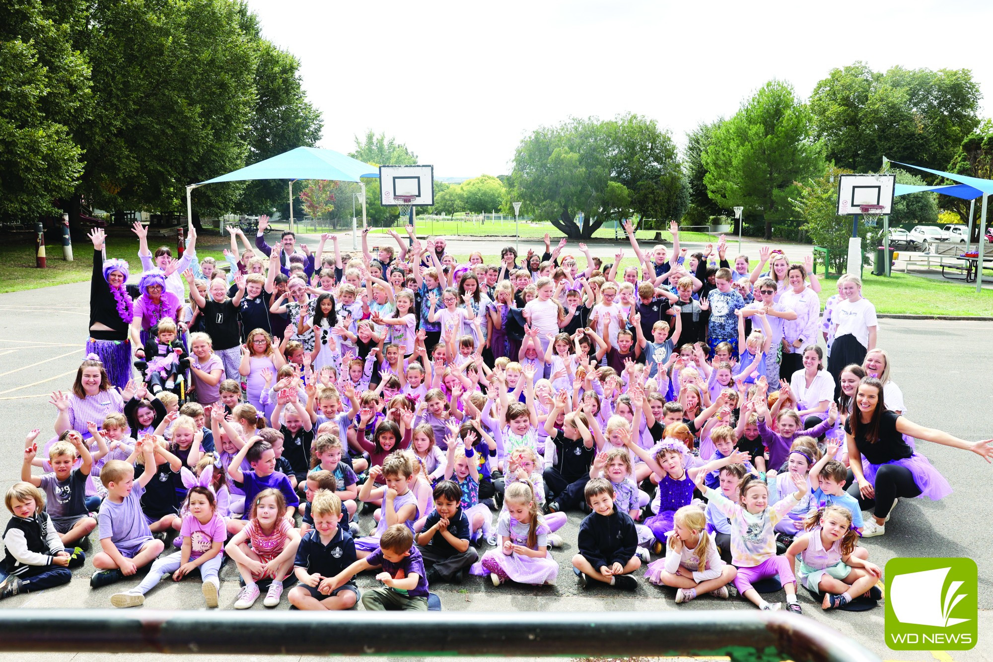 Sea of purple: Camperdown College’s primary students were “super excited” to wear purple for epilepsy awareness.
