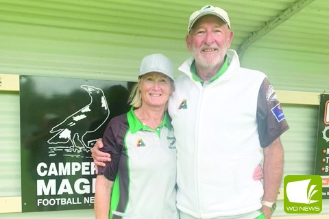 Winners of the mixed pairs Ro Dunstan and Dan Stewart.