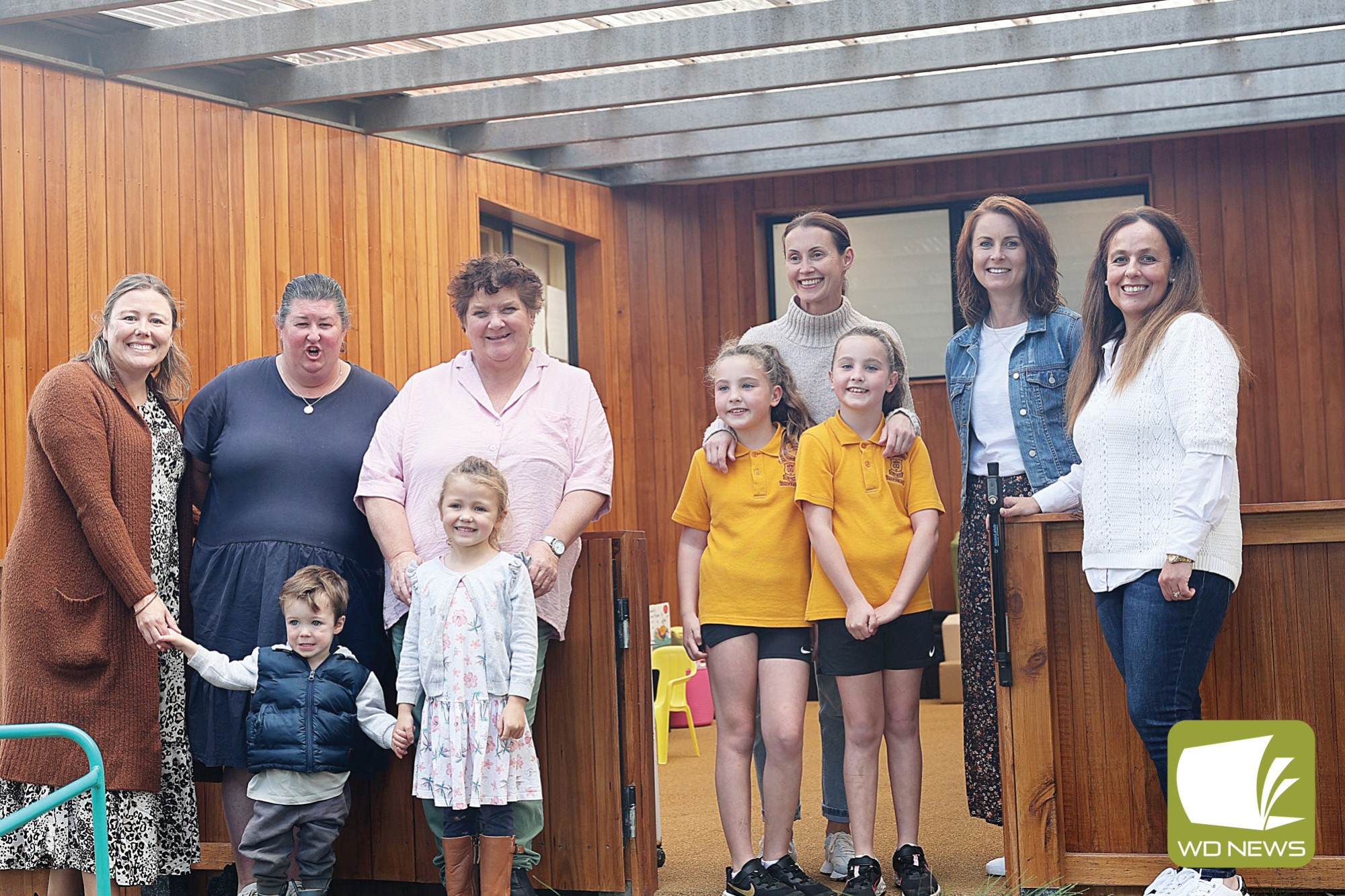 A fresh look: Staff, parents and children at Camperdown Preschool’s Kanandah room are enjoying the new outdoor area, storeroom and toilets after recent renovations.