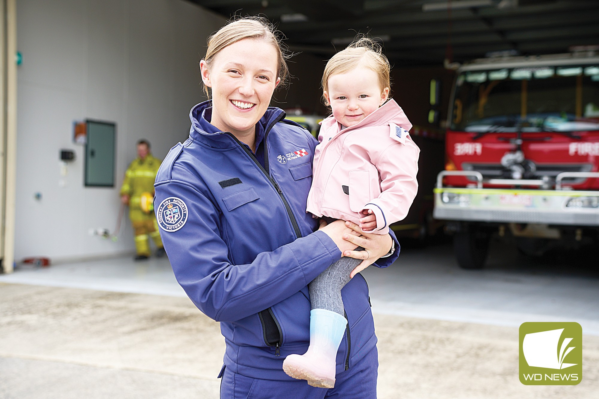 Volunteerism: Camperdown Fire Brigade’s 4th Lieutenant Georgie Gretton, pictured with daughter Adelaide, encourages residents to consider volunteer with the CFA.
