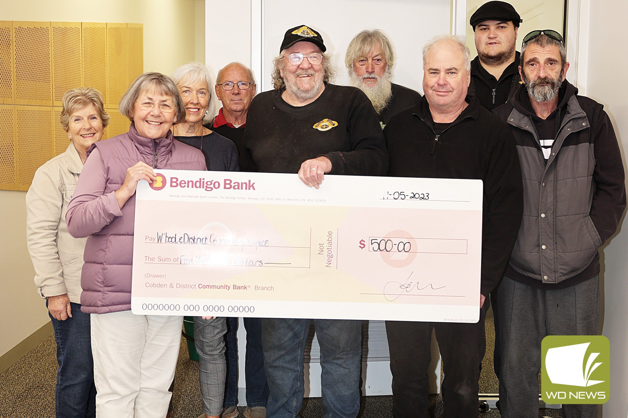 A special gift: Camperdown Motorcycle Club presented Warrnambool Hospice with a $500 donation recently.