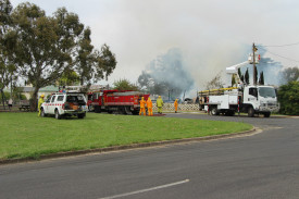 Quick response: CFA crews were on the scene within minutes after the fire broke out. 