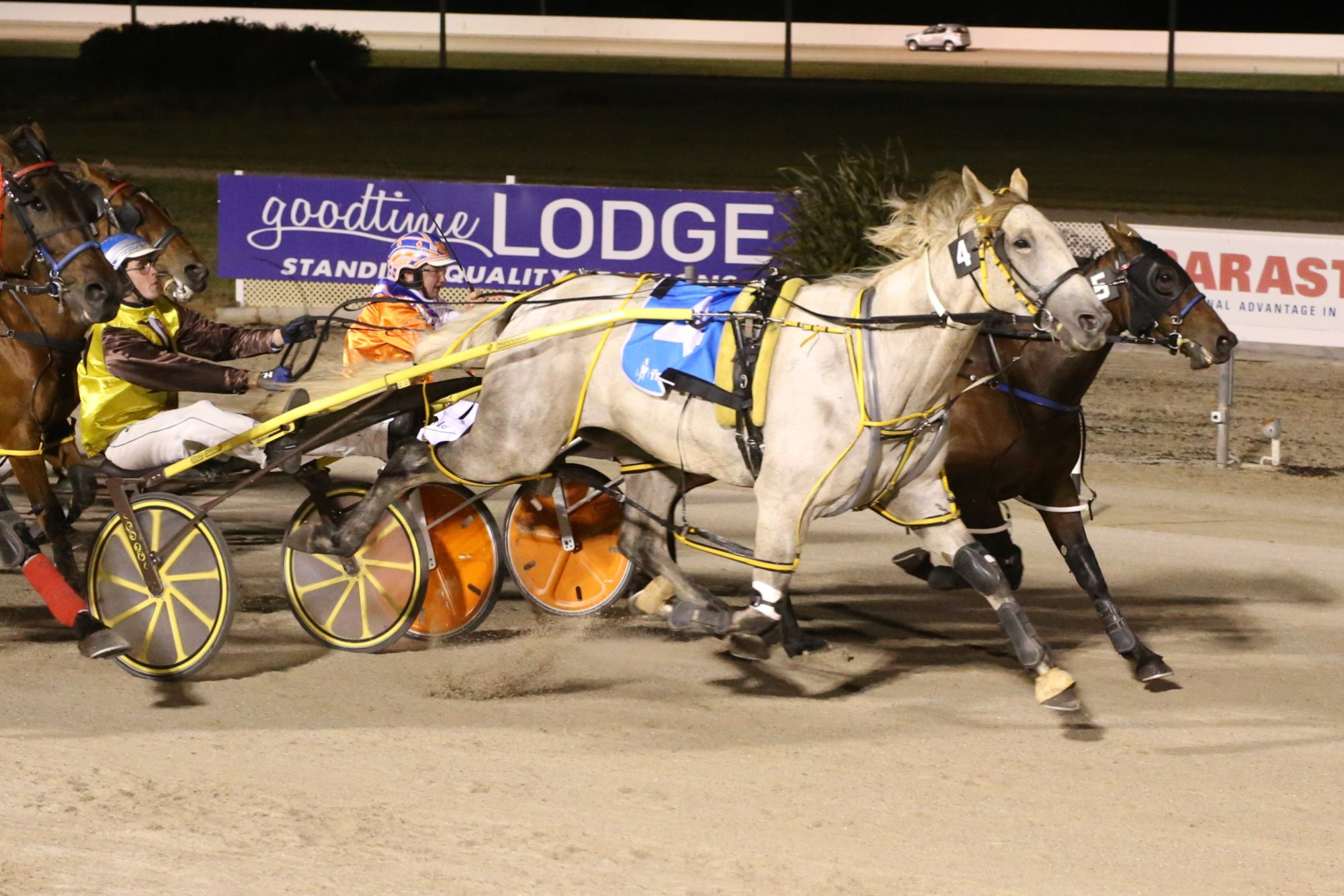 Local reinsman Xavier O’Connor guided Grey Cadillac to victory in the 2180-metre Maddens Lawyers Pace.