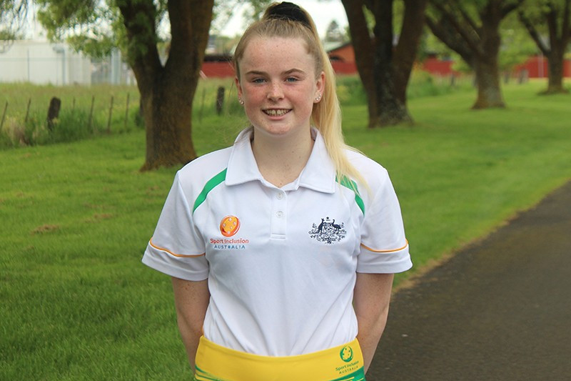 Caytlyn Sharp will pull on the green and gold at the upcoming INAS Global Games to be held in Brisbane.