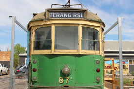 New home: A unique touch was fitting the tram scroll with the tram’s final stop – the Terang RSL.