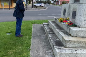 Recognition: Local Vietnam veteran Terry Fidge, laying a wreath at Terang War Memorial, said the day was recognition for those who served in the Vietnam war.