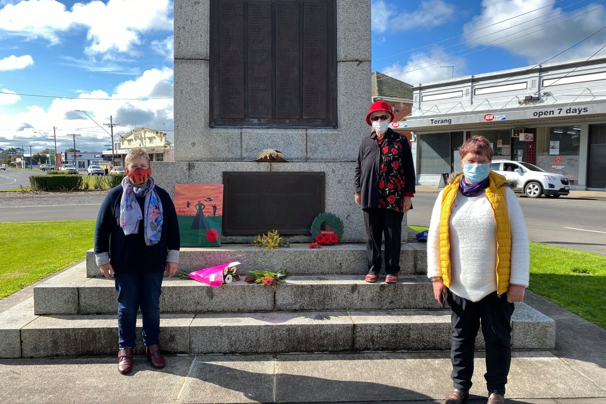 Commemoration: Local residents paid their respects at the Terang and Noorat war memorials on Saturday and Tuesday in remembrance of the 75th anniversary of the end of World War II and Vietnam Veterans Day.