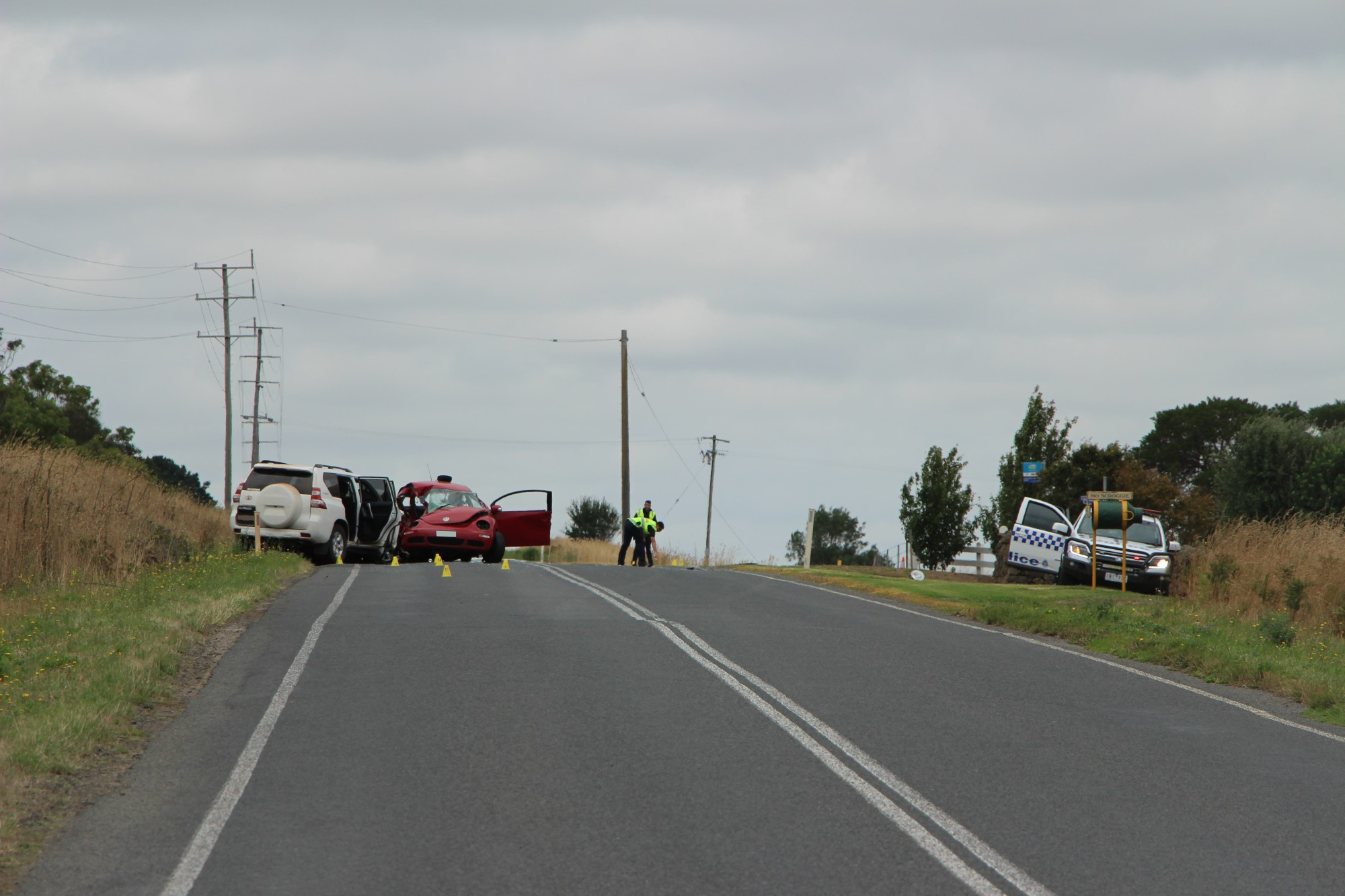 Tragic: An 18 year-old woman died following a two-car collision near Noorat on Monday morning.