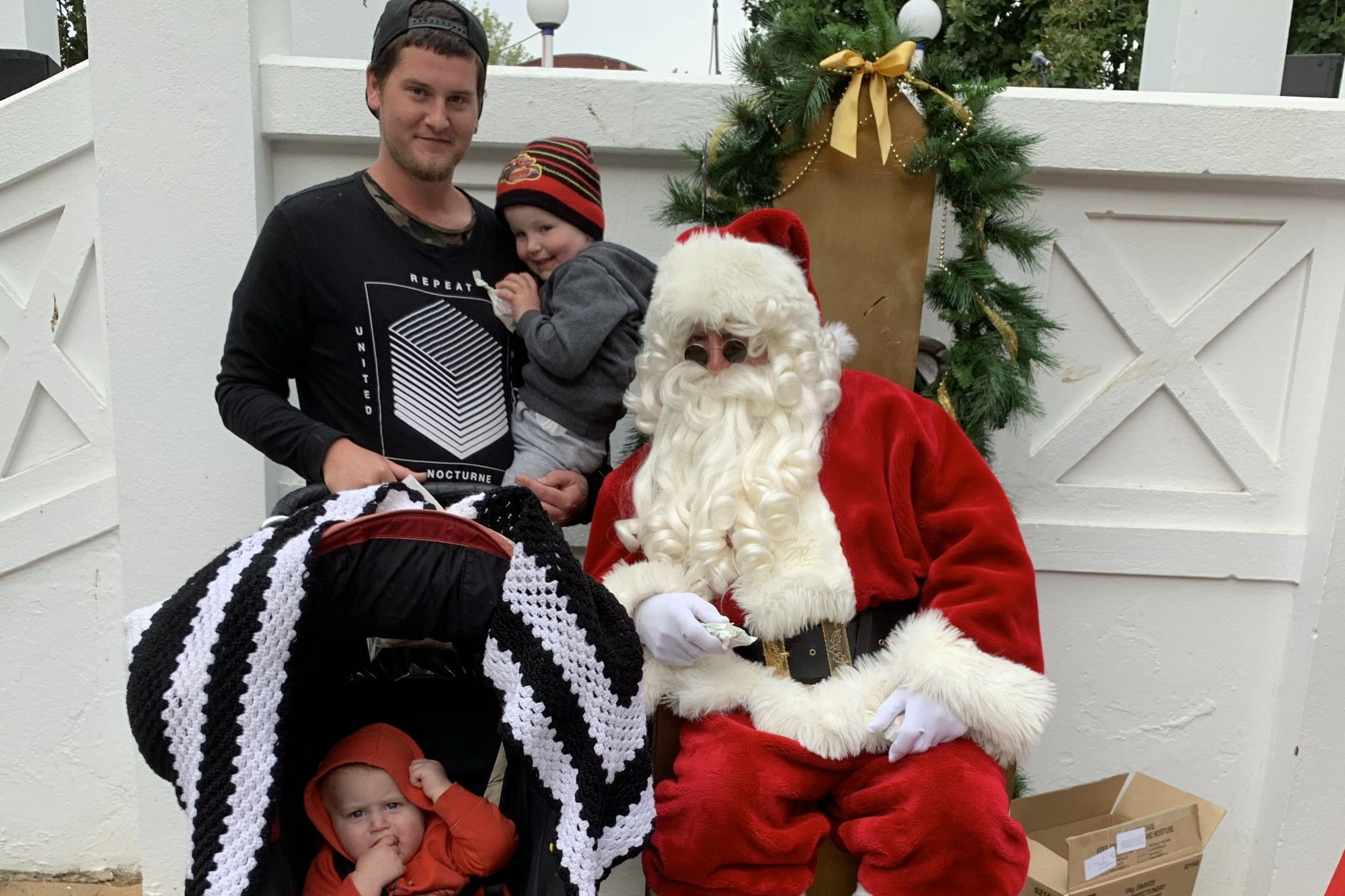 Jolly occasion: Hundreds of Terang and district residents enjoyed embracing the Christmas spirit at the 44th Terang Gala Night, including Cody Beasley and his family who met Santa Claus.