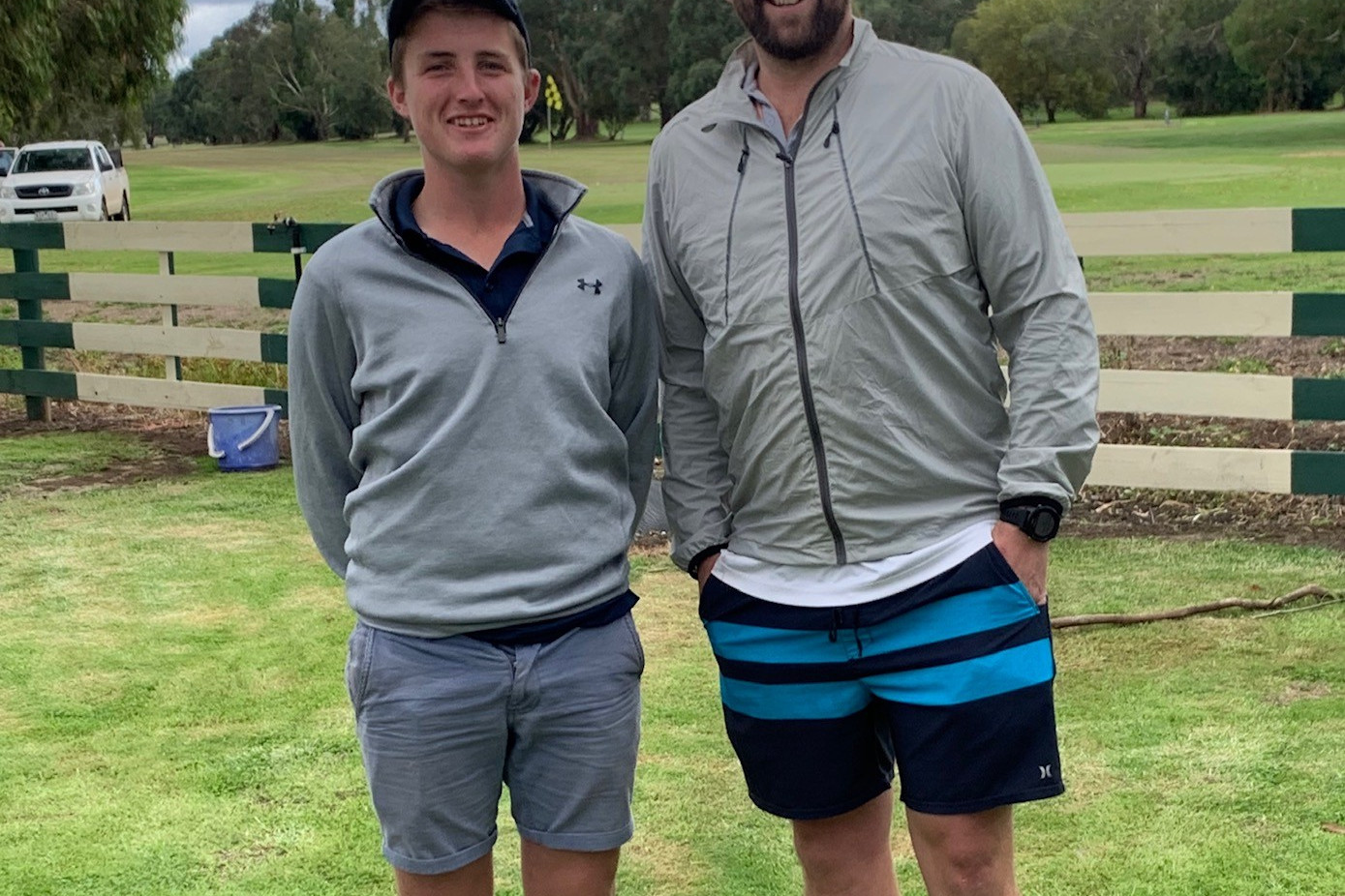 Terang Golf Club champions for 2020 Josh Brown (left) and Stephen Arundell following their respective victories last Saturday.