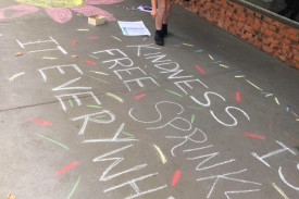 Connectedness: Terang College students hoped the messages and drawings would inspire positivity among the community. 