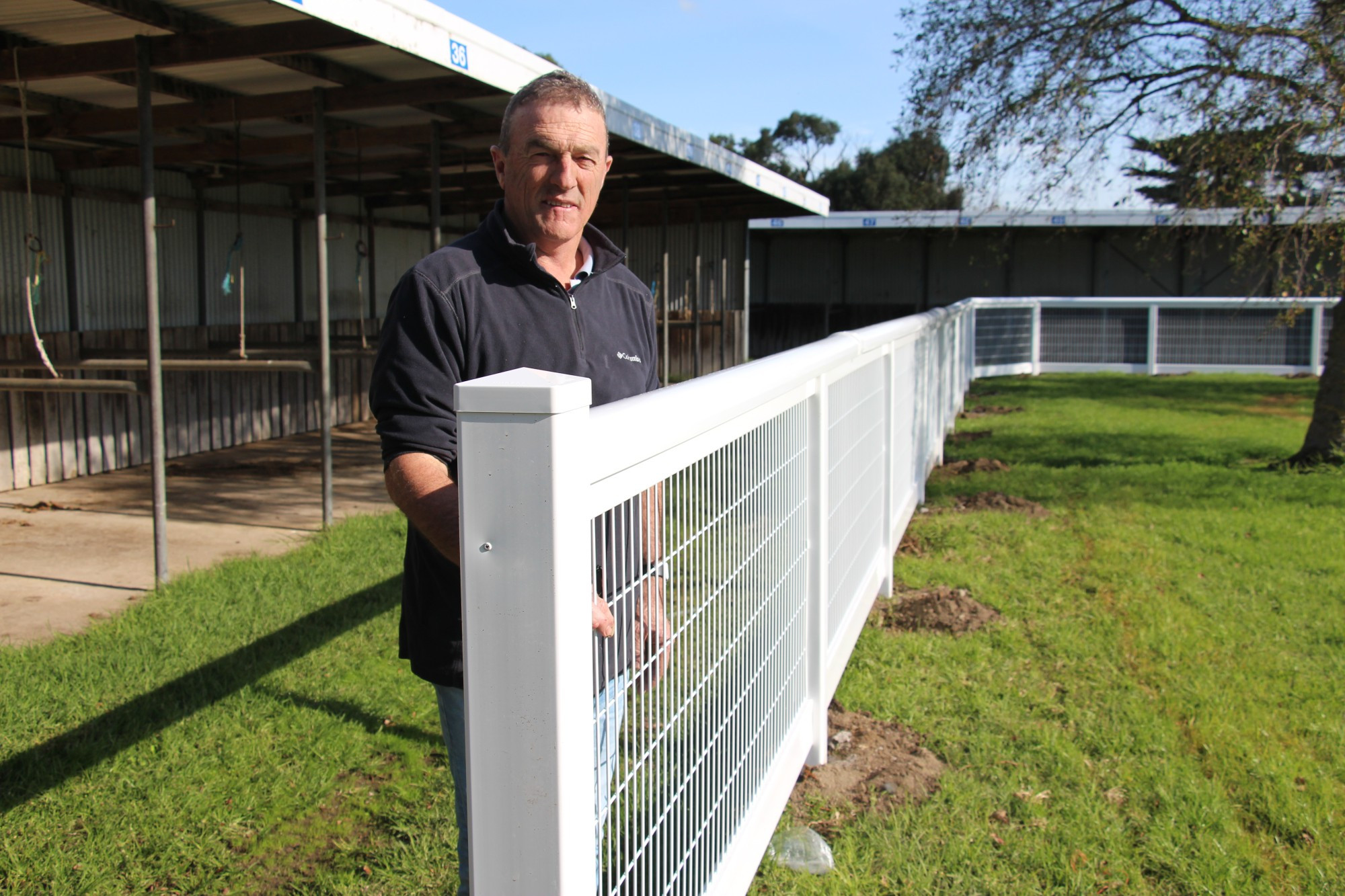 Safer venue: Terang and District Racing Club president Wayne Johnstone shows off the latest upgrade completed at the racecourse which will make the facility a safer venue for racing industry participants.