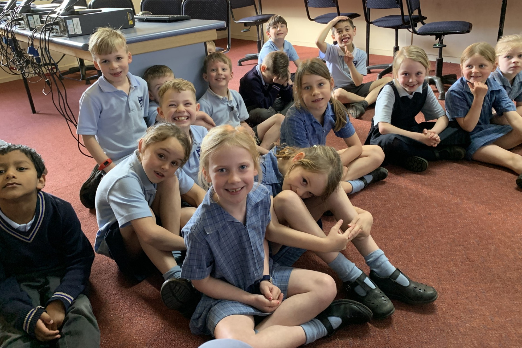 Happy days: Students at St Thomas’ Primary School returned to on-site schooling for the first time since August on Monday.