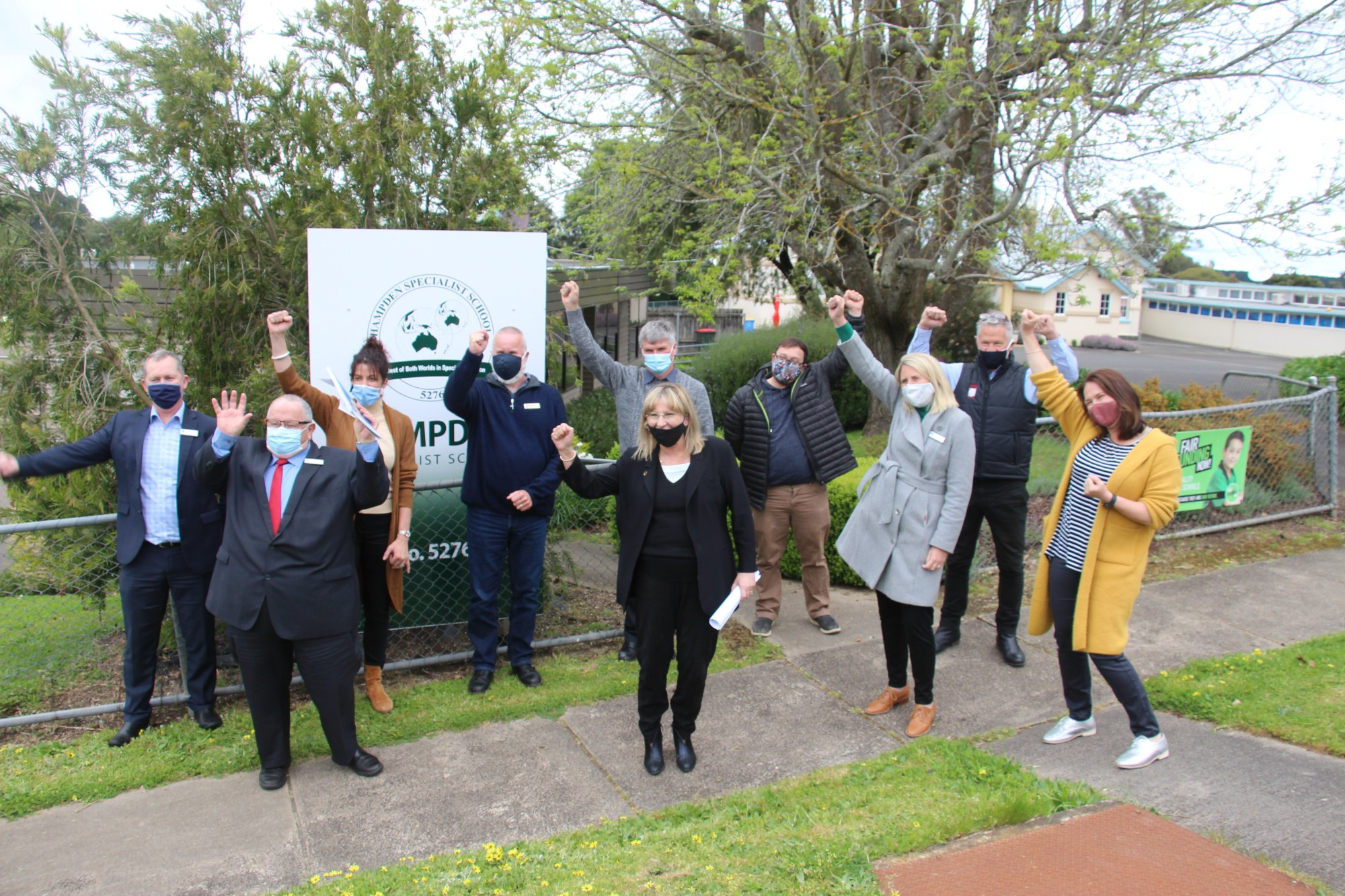 Overjoyed: Representatives of Terang College, Hampden Specialist School and Corangamite Shire joined Member for Western Victoria Gayle Tierney for major announcement regarding the two school’s P-4 campuses.