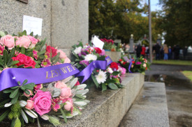 Local businesses, sporting clubs, schools and community organisations were among many to lay a wreath on Sunday.