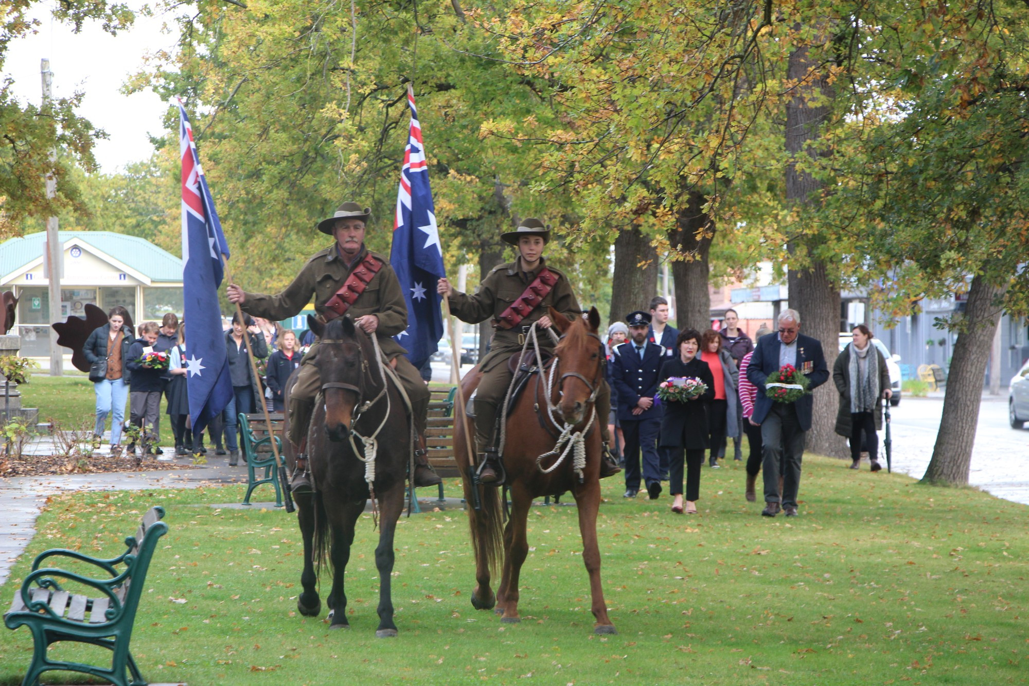 Lest we forget: At Anzac Day services, locals turned out in large numbers to pay their respects to those who served before celebrating the Terang RSL’s milestone centenary.
