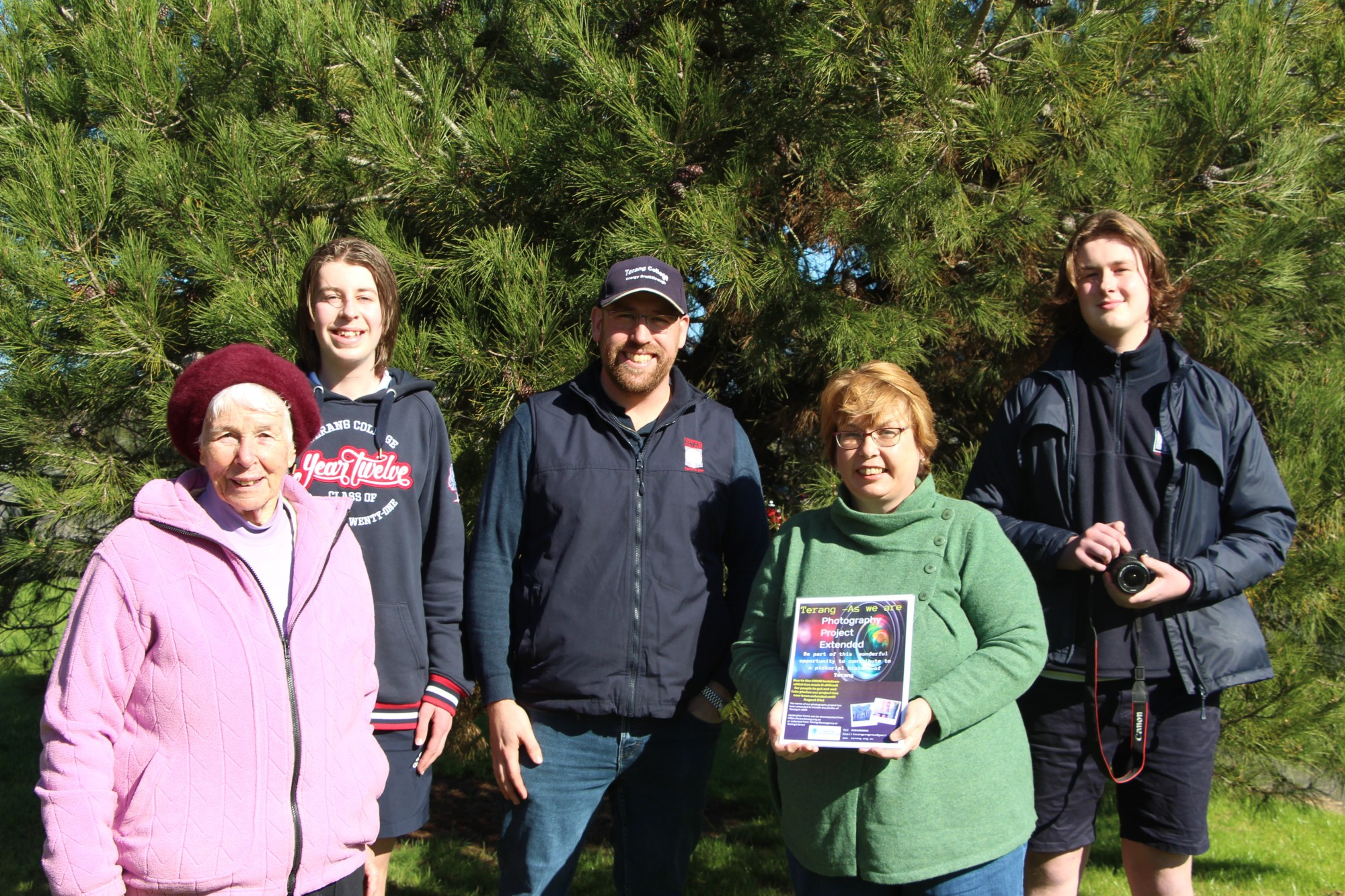 Captured in a moment: Terang’s Anne Corbin (from left), Ben Wickenton, Terang Progress Association president Ben Dennis, Terang Progress Association secretary Gabrielle O’Brien and Ari Pugh are backing the ‘Terang – Just as we are’ photography exhibition.