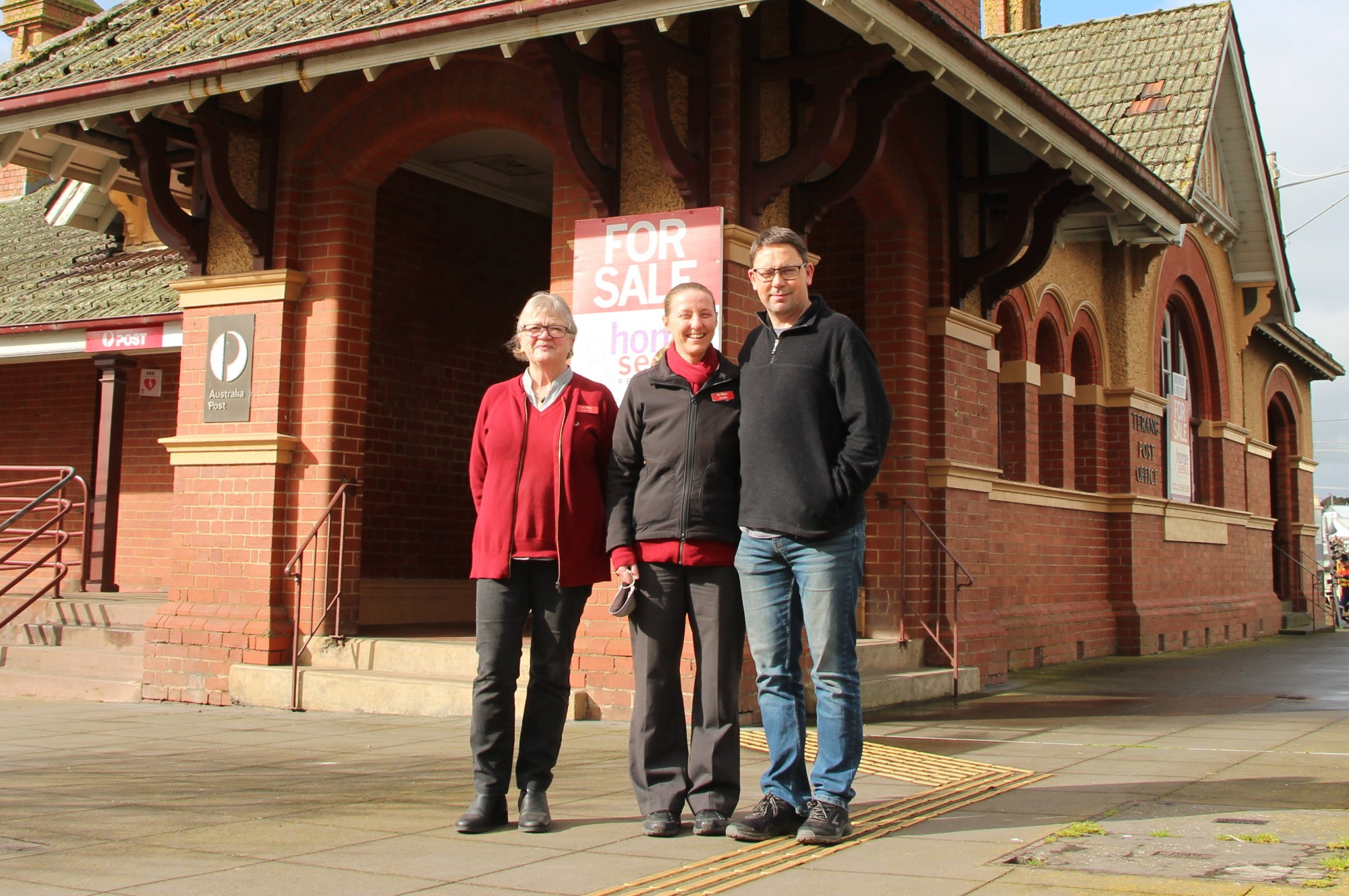 Thank you: Lynne Coverdale and Scott and Jodie Dennis said their favourite aspect of their combined four decades with Australia Post in Terang has been the opportunity to get to know customers.