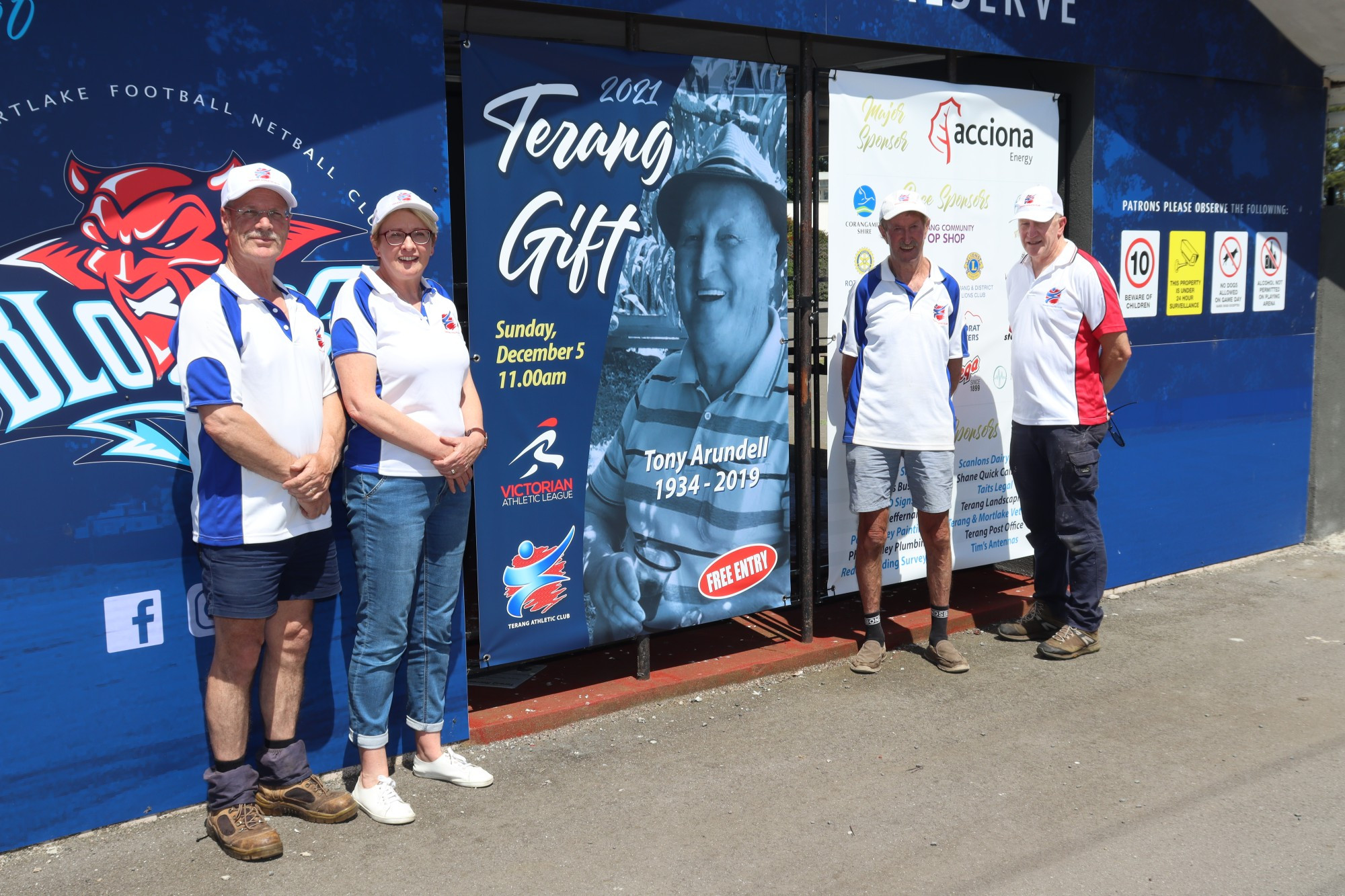 Ready to go: Terang Athletic Club committee members (l-r) Ken Plummer, Jill McKenzie, Laurie Heffernan and Kerrin McKenzie are looking forward to the return of Sunday’s Terang Gift meeting.