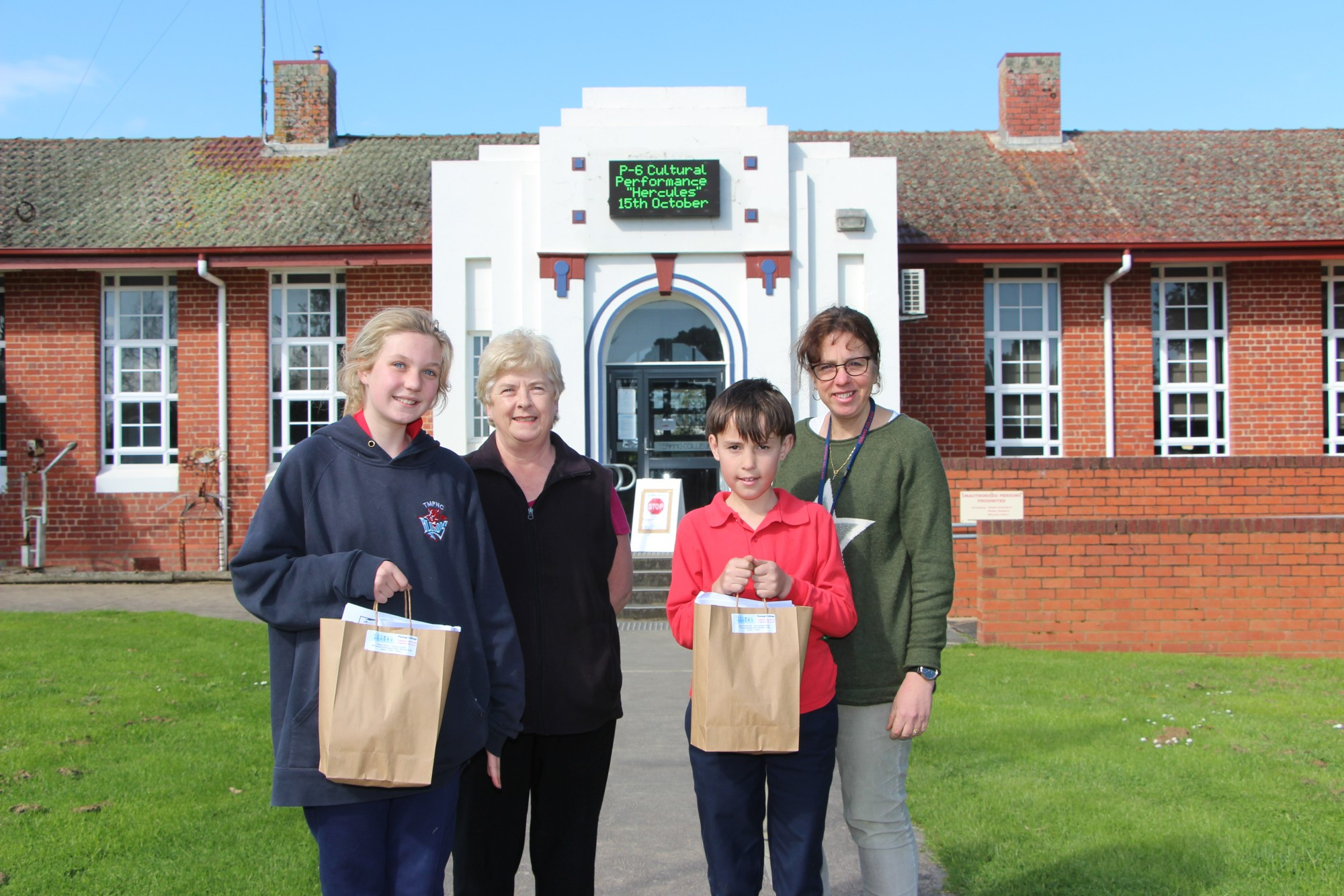 Keeping connected: Terang College staff went the extra mile to show support to students and their families this week, with hundreds of care packages delivered throughout the community.