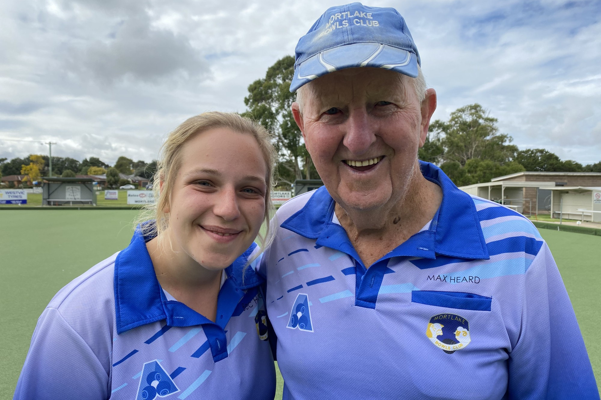 Grandfather Max Heard and granddaughter Bec Heard played in their respective pairs finals last week.