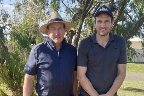 Left: Father and son Colin and Lachlan Venn had an outstanding round to win the Frank Crimmin Memorial by five points.