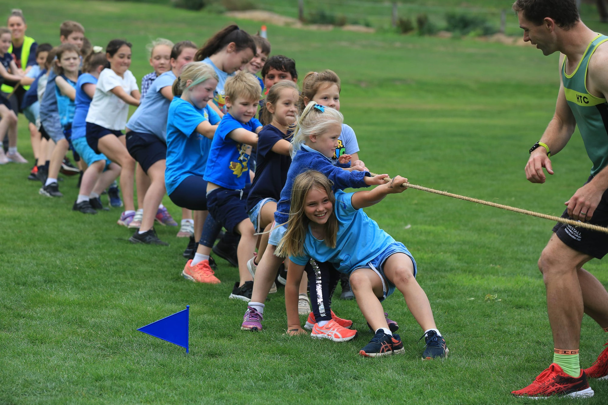 House Keilambete digs deep in the tug of war competition.
