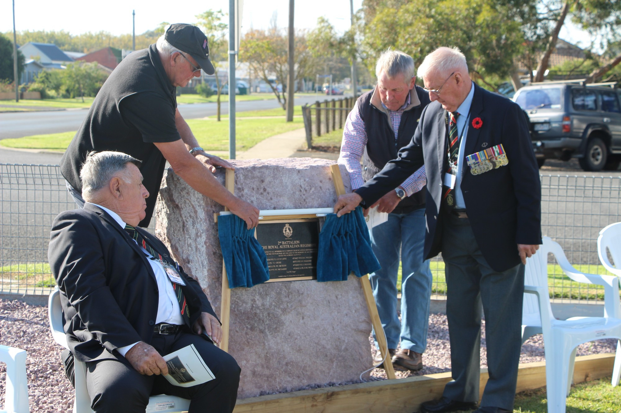 Remembering those who fell: A new memorial adorning the names of eight 2RAR/NZ (Anzac) Delta Company members who were killed in combat was unveiled at the Terang RSL hall on Tuesday.