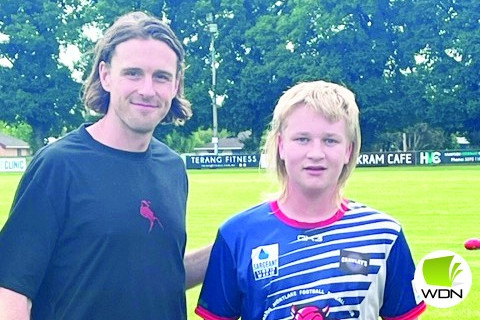 Jordie Bailey was thrilled to have a training session with Jordan Roughead.
