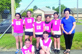 Primary runners-up, Darters. Back row, from left: Mikayla Madzarevic, Sommer Jones, Charli Jones, Shania Madzarevic, Mali Maskell and coach Mel Kavanagh. Front: Harriot Riches and Stella Kavanagh. 