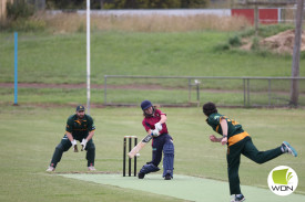 Max Heffernan takes a swing for Noorat. 