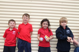 Malaki McIntosh, George Wilkinson, Isabella Piscopo and Oliver Rickard have enjoyed their first days at Hampden Specialist School.
