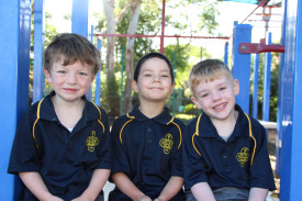 New prep students Jack Allen, Elias Martinez Villalobos and Blair Bassett have already built a strong friendship at St Colman’s Primary School. 