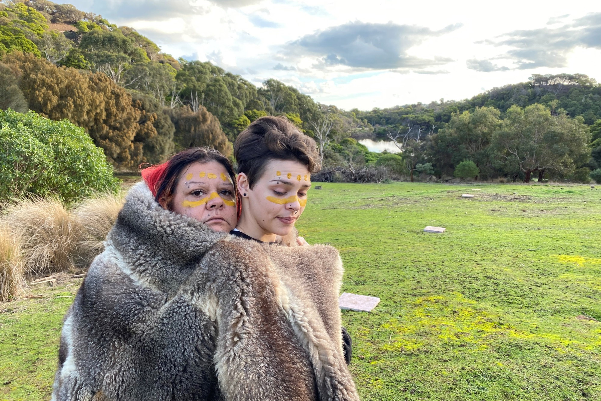 Get Up! Stand Up! Show Up!: Artist Naomi ‘Rose’ Litster, pictured with daughter Brandi, currently has a range of artwork and crafts on display at the Josie Black Community Centre in Terang as part of NAIDOC Week celebrations.