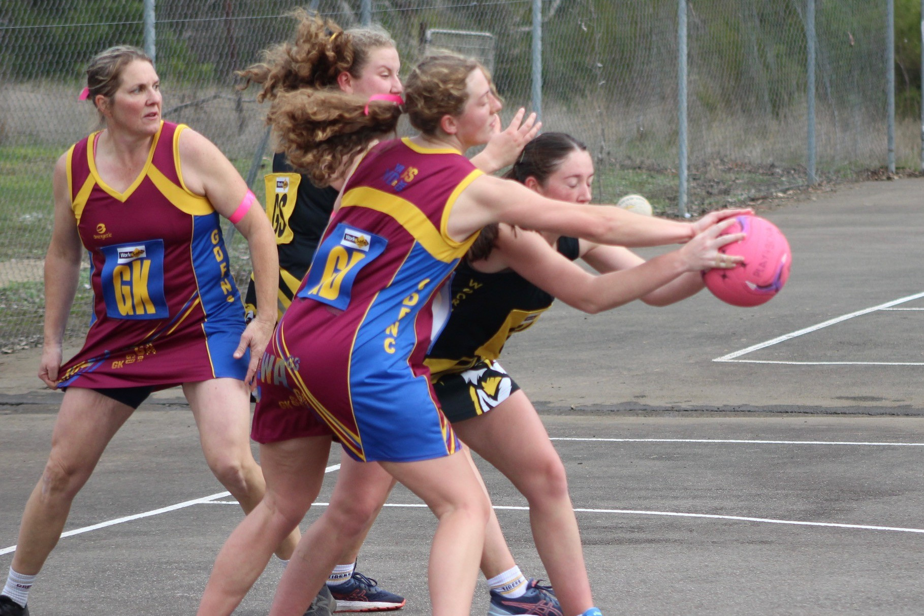 Kaitlyn Fowler works hard to gain possession.