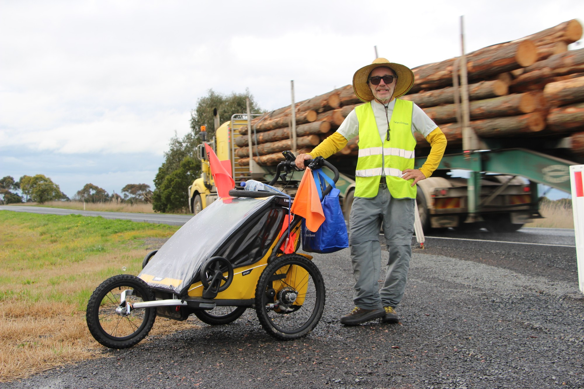 Long haul: Richard Van Pijlen visited the region this week as he attempts to walk more than 4000 kilometres from Sydney to Perth to raise money for Landcare Australia.
