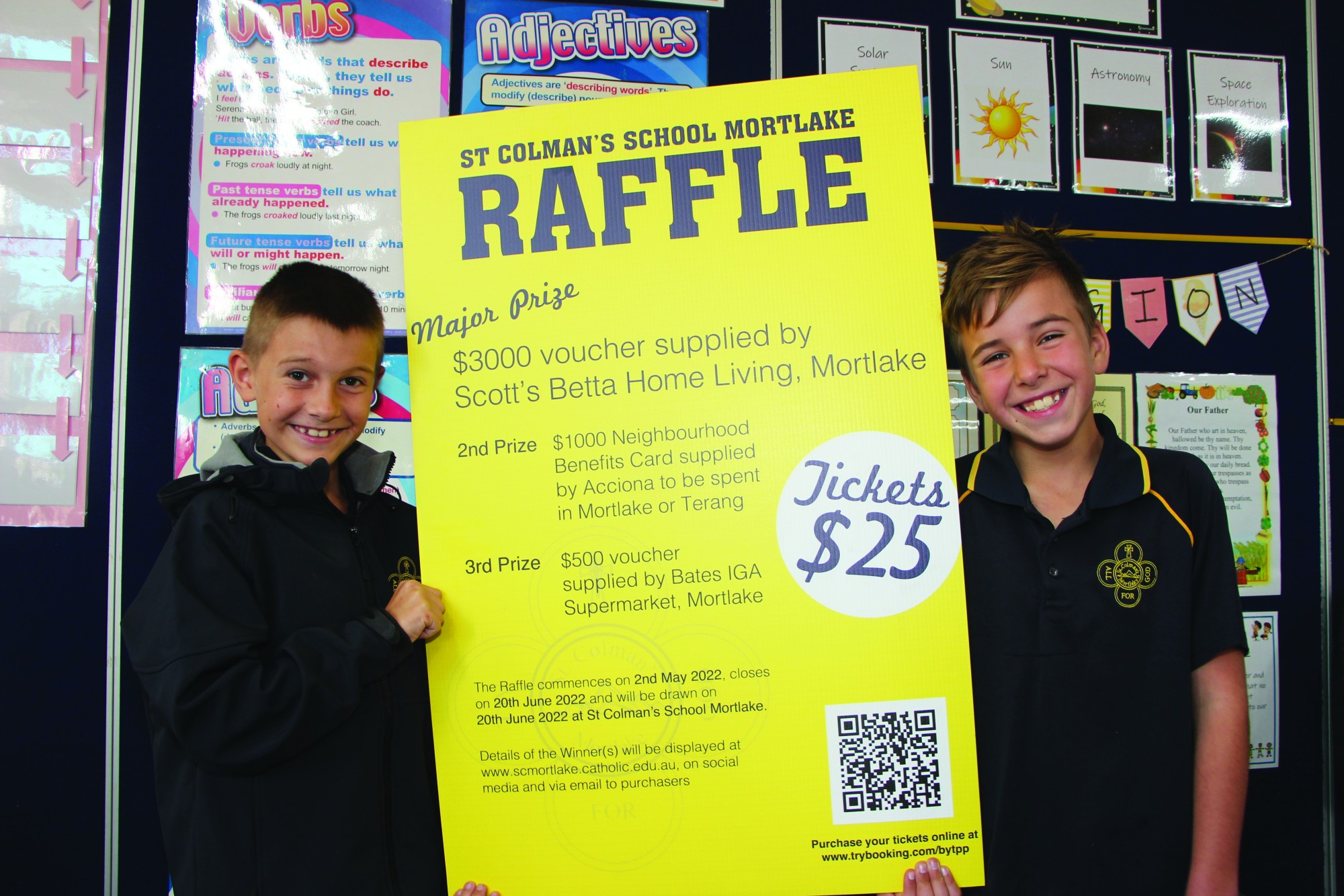 Last chance: Less than a week remains for the community to purchase raffle tickets to support St Colman’s Primary School students.