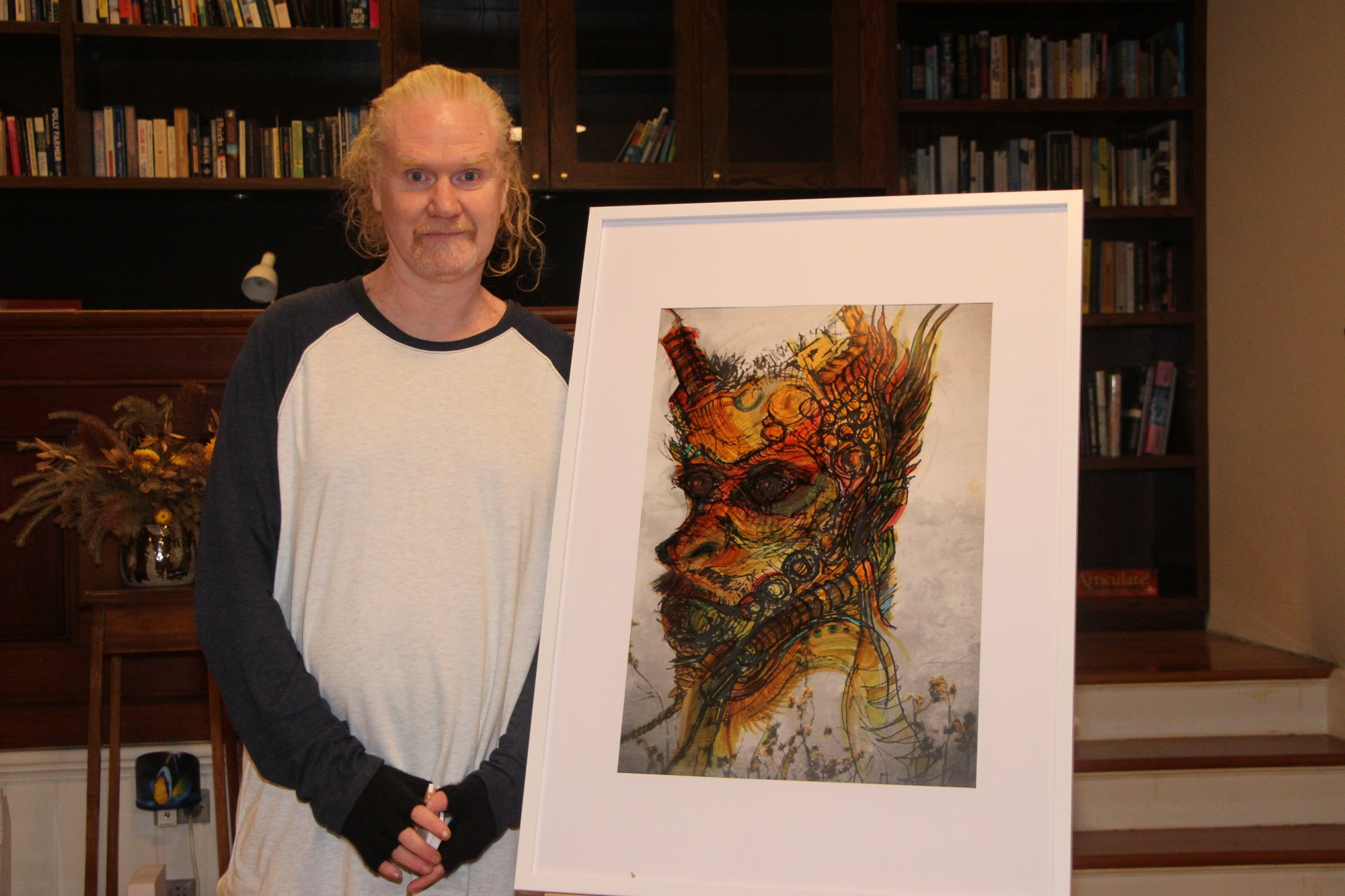 Ovation earned: Artist Jay Tindall successfully opened his first exhibition last week thanks to the support he has received under the Commercial Hotel’s artist-in-residency program.