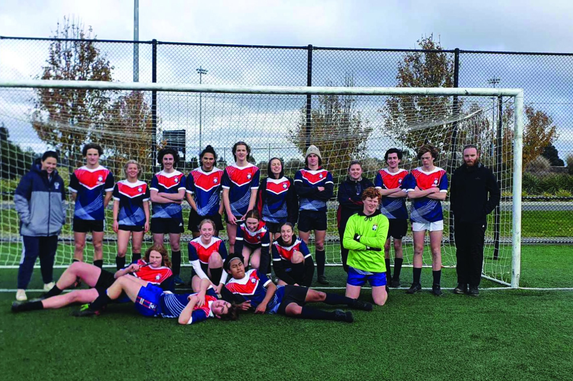 Team-work: Terang College’s senior soccer side was thrilled to finish last week’s tournament with a victory over Trinity College