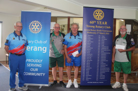Successful day: Terry Heffernan, Peter Reilly, Ken Densley and Craig Skene remained undefeated but finished runners-up on count back. 