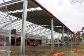 Built by the community: Funding for the undercover area over the basketball court at St Colman’s Primary School was raised through the school’s 2021 online raffle. 