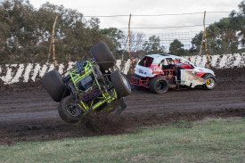 One driver rolls out of contention during the fast and furious super rods event. 