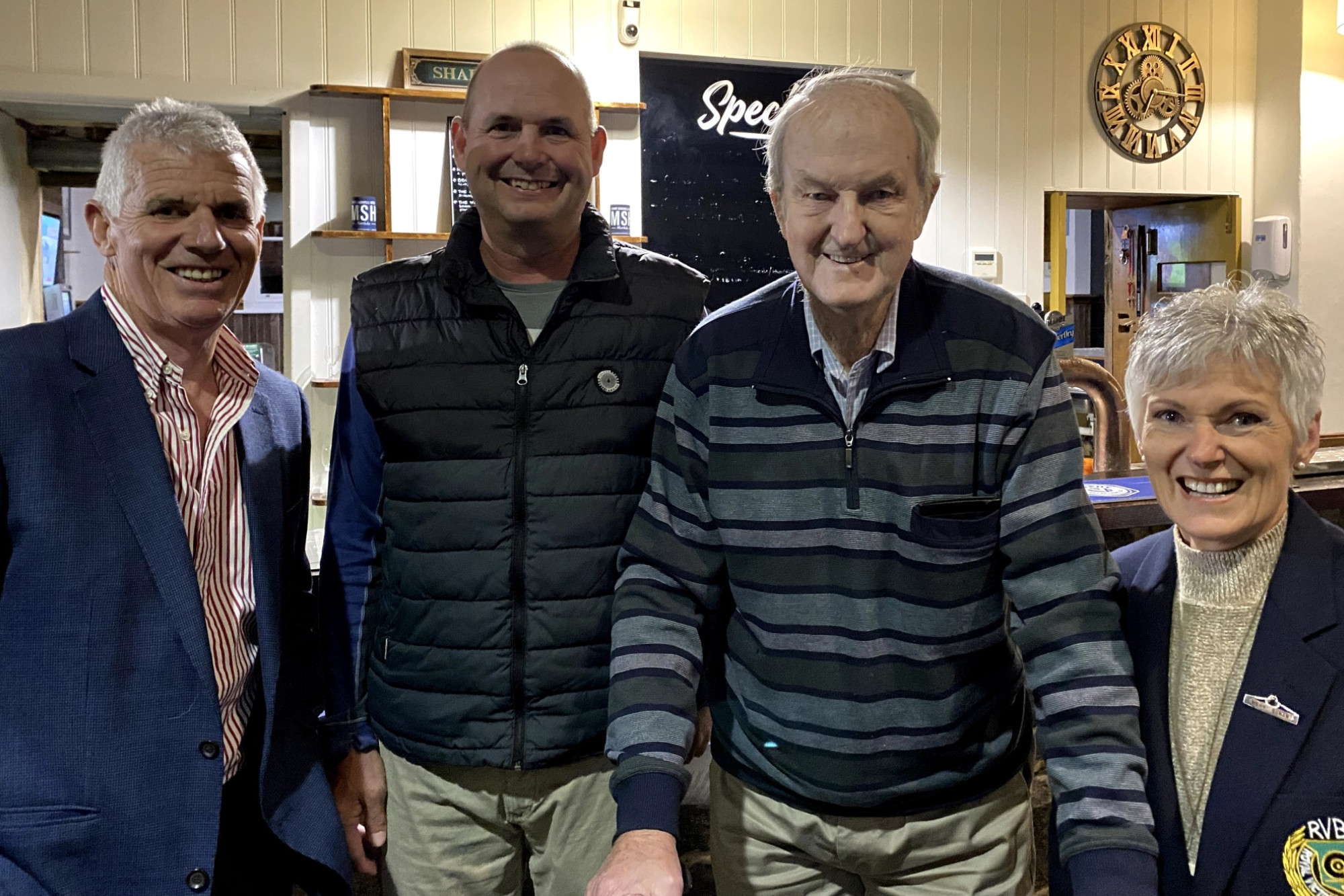 Merv Suhan Clubperson of the Year Noel Smith (second from right) with (l-r) Terry Suhan, President Justin Rasmussen and Bev Carey.