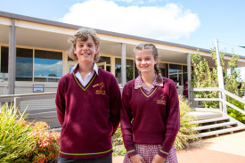Mercy Regional College captains Molly and Jock (surnames withheld due to school policy). 