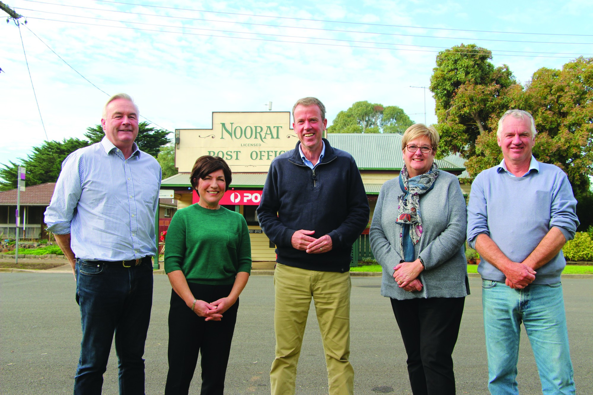 Connected: Wannon MP Dan Tehan joined Corangamite Shire councillors to announce a funding boost for the mobile coverage in the Noorat area.