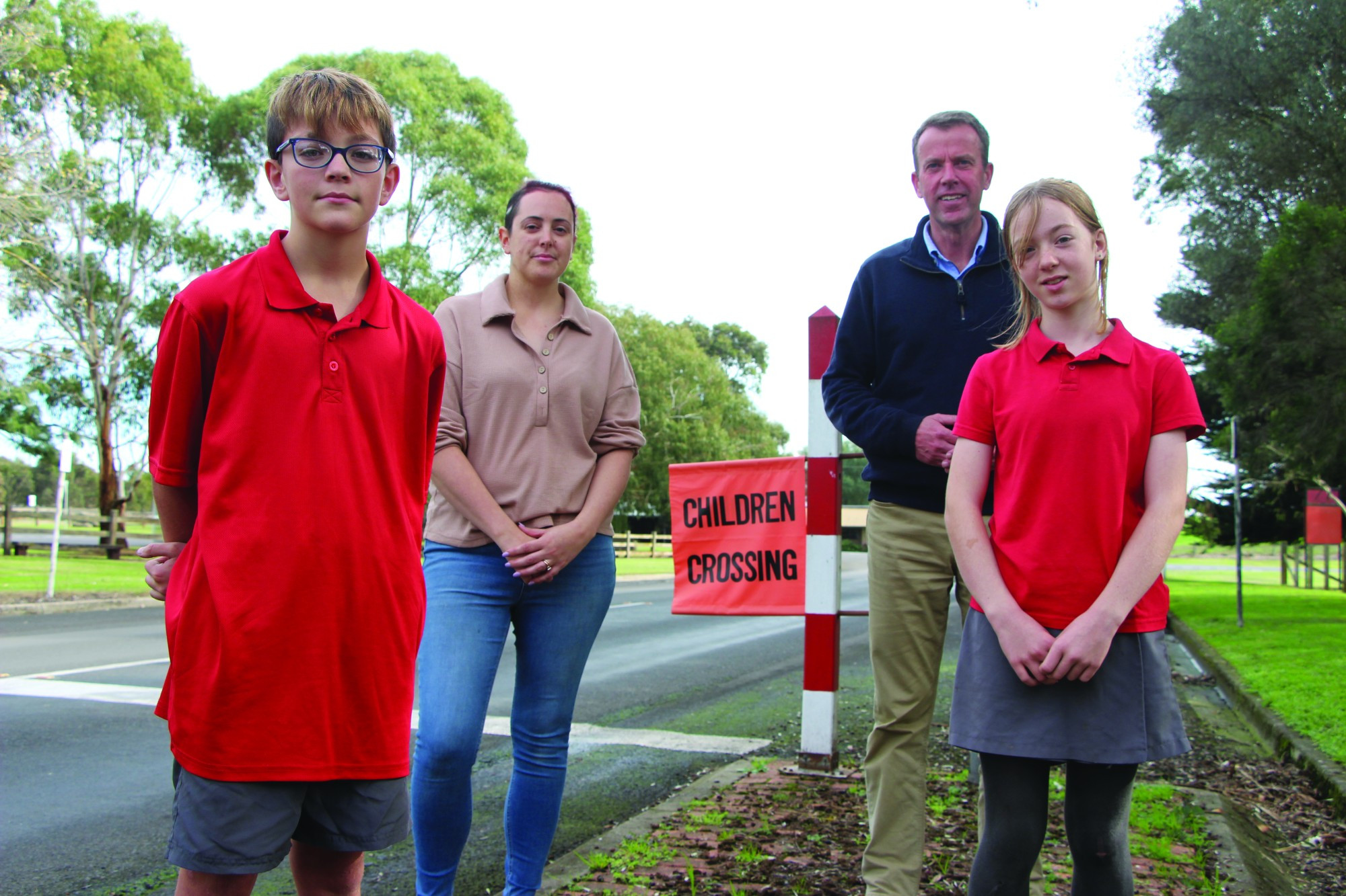 Noorat Primary School parent and student council president Erin Lanchester met with Wannon MP Dan Tehan last week to raise concerns around the school crossing.