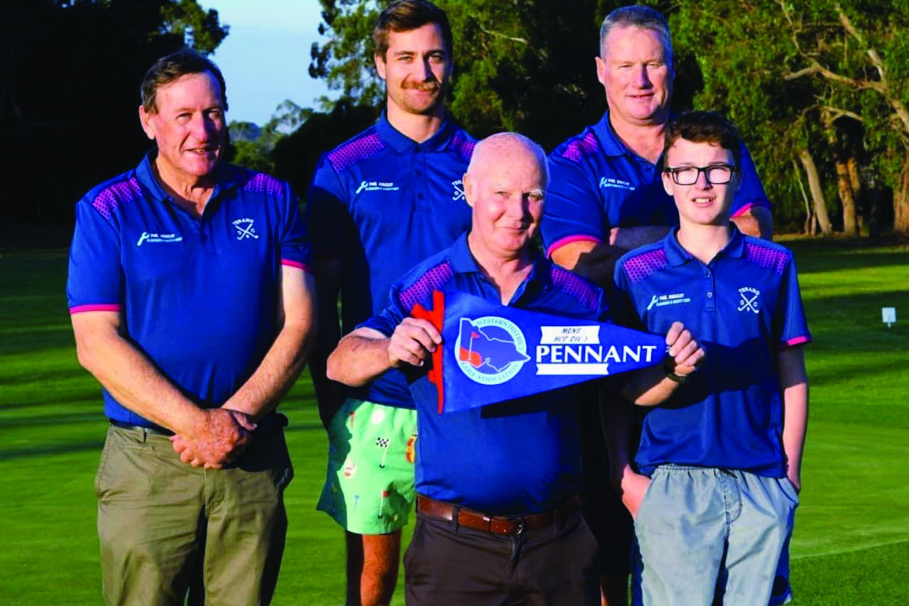 WDGA pennant division three winners Terang (l-r): Colin Venn, Nick Marshall, Paddy O’Connor, Gerard Justin and Max Kavavagh.