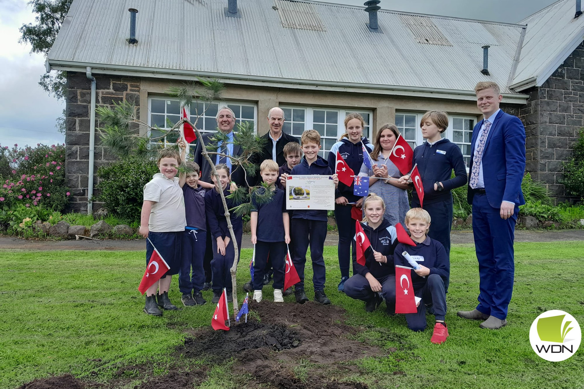 A piece of history: Panmure Primary School was among the schools to plant a Lone Pine in remembrance of the bonds built between Australia and Turkey during World War Two.